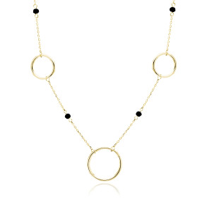 Colier argint placat cu aur galben cu cercuri Black Spinel DiAmanti Z1927NG_B-DIA (Argint 925‰ 3,8 g.)